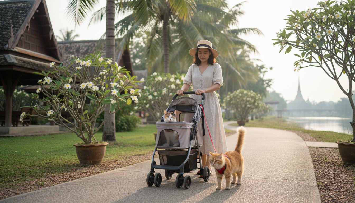 Taking Your Cat Out in Thailand: Strollers, Harnesses, and Spots